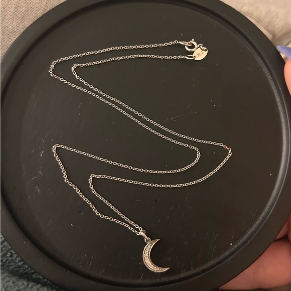 Zoe Lev white gold necklace with diamond moon pendant - Picture 2 of 6